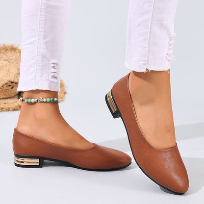 Mocasines planos de cuero cómodos para mujer - Elegantes y cómodos Mocasines