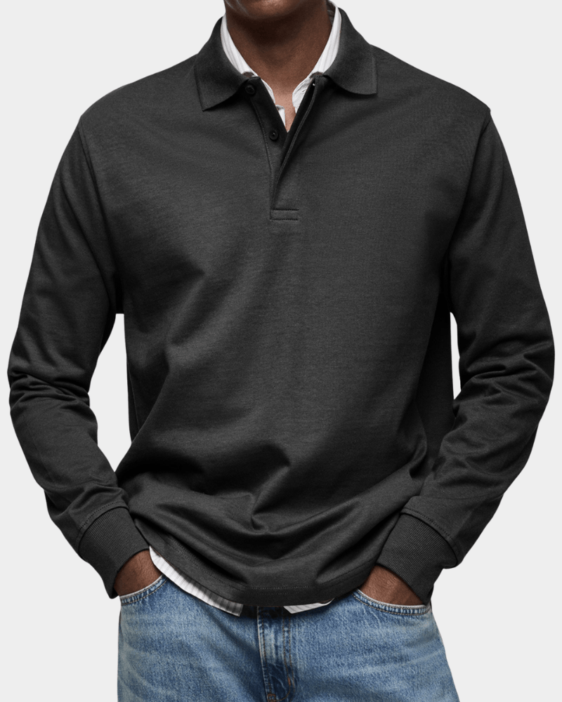 Polo de Primavera Cómodo con Mangas Largas