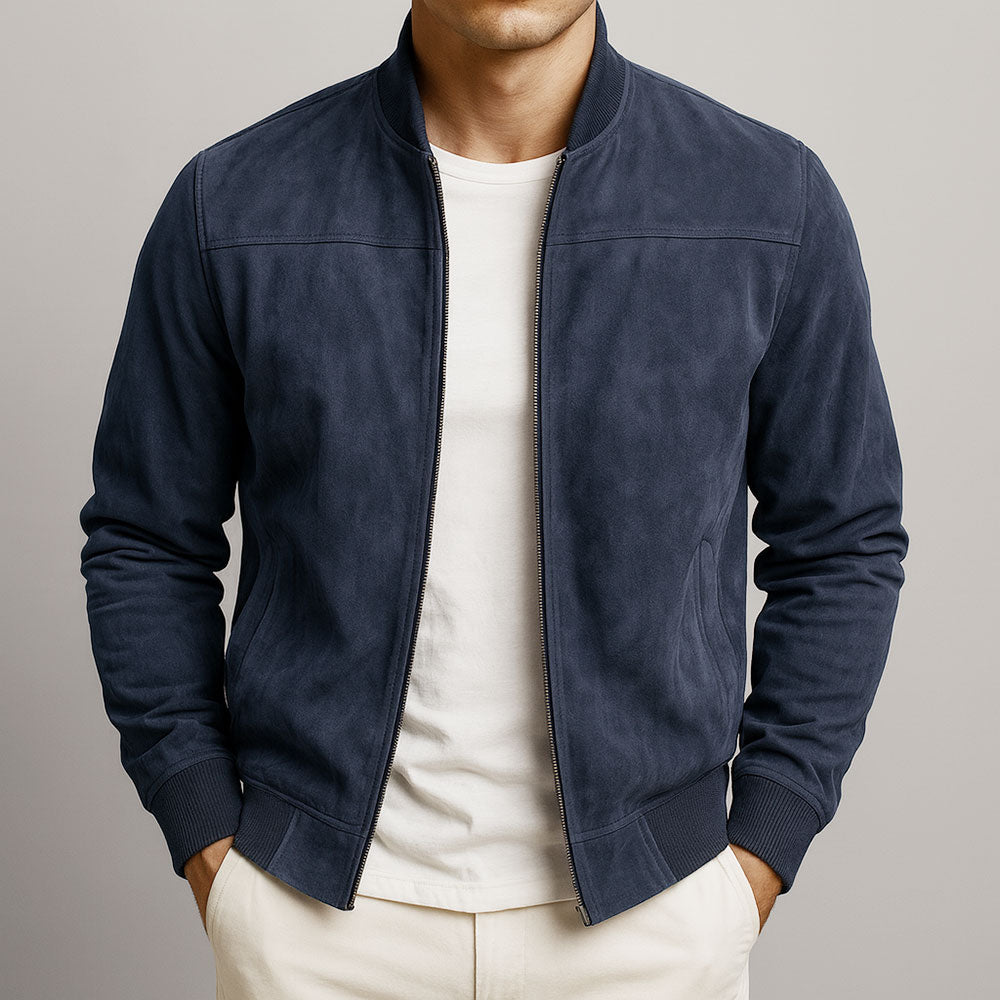Adrián – Chaqueta Bomber de Ante Premium - Suave