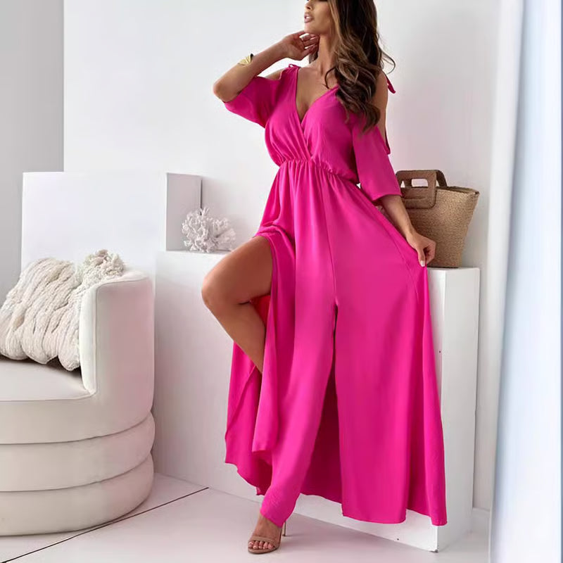 Velvara — Vestido Maxi de Silueta Alta