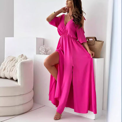 Velvara — Vestido Maxi de Silueta Alta
