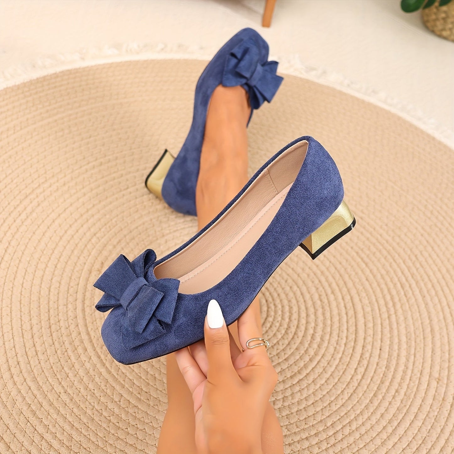 Zapatos de Tacón Alto Elegantes con Punta Cuadrada y Tacón Grueso para Mujeres - Elegante Tacón Alto