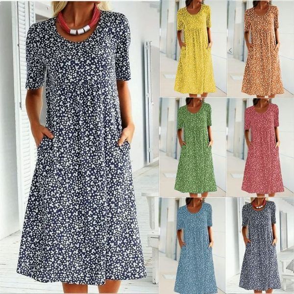 Vanny – Vestido Maxi con Bolsillos Florales