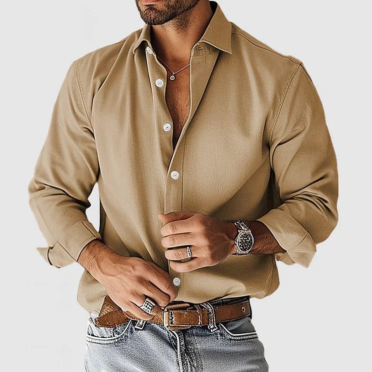 Camisa Leandro - Suave Camisa de Algodón Cepillado