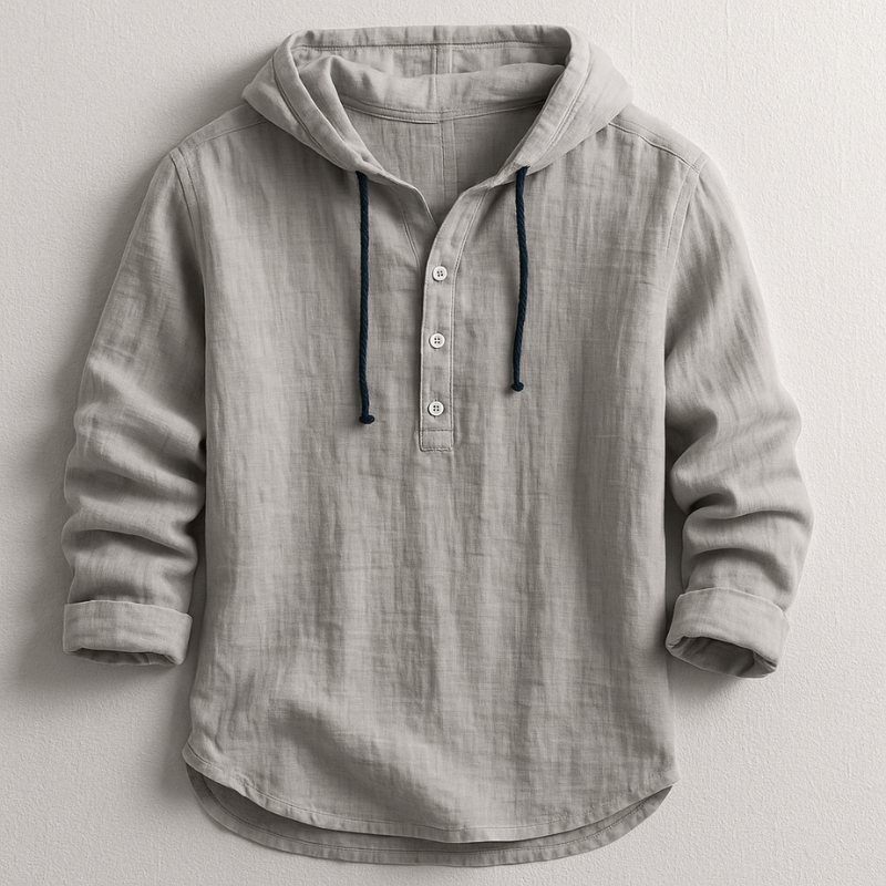 Lorenzo - Refinado Camisa con Capucha de Lino
