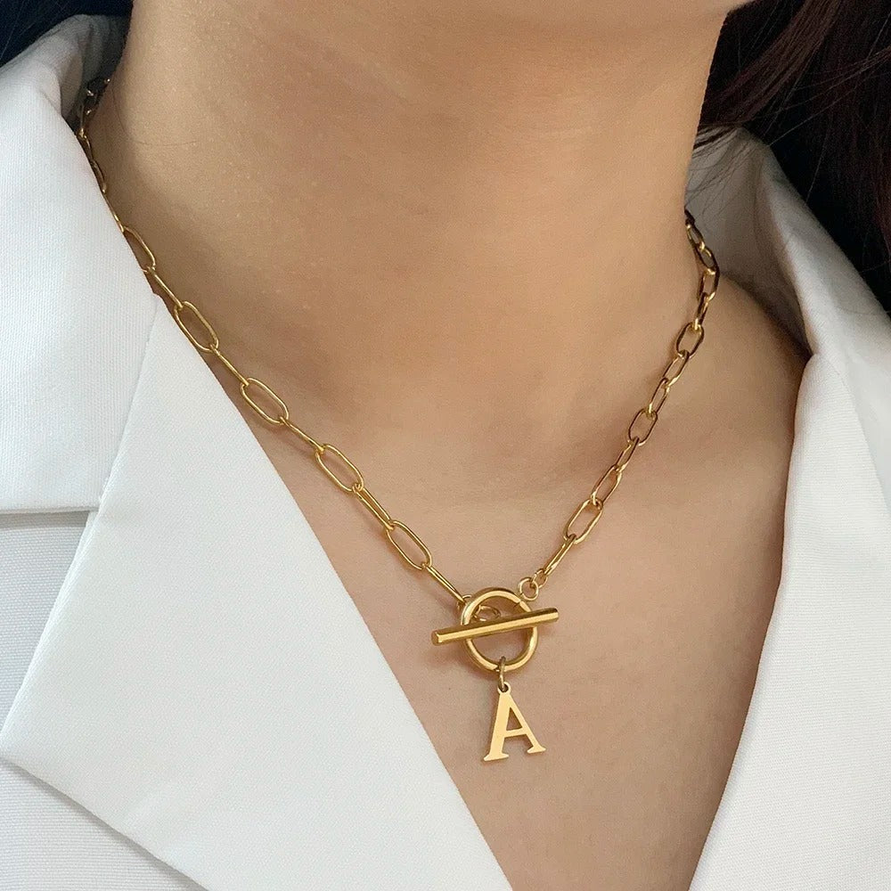 Collar Inicial — Cadena de Clip de Papel