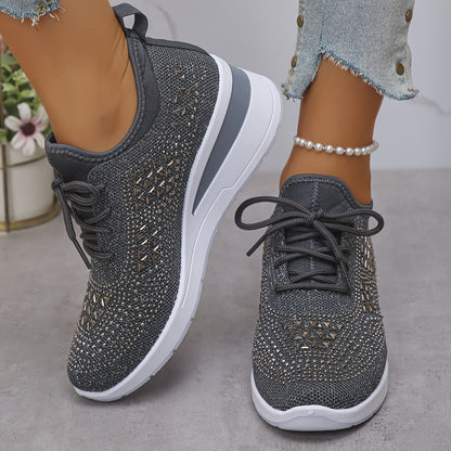 Zapatillas casuales - Transpirables para mujeres adornadas con cristales