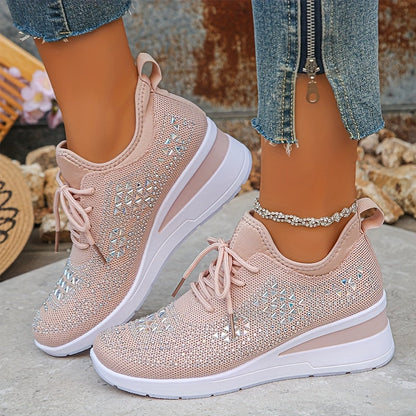 Zapatillas casuales - Transpirables para mujeres adornadas con cristales