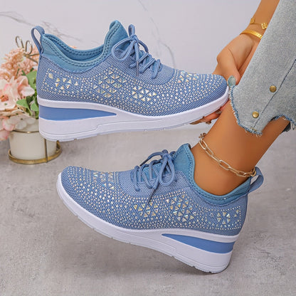 Zapatillas casuales - Transpirables para mujeres adornadas con cristales