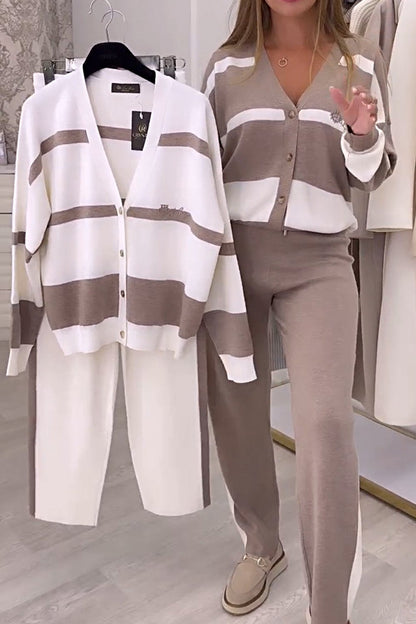 Suéter de Punto a la Moda - Elegante Conjunto de Dos Piezas