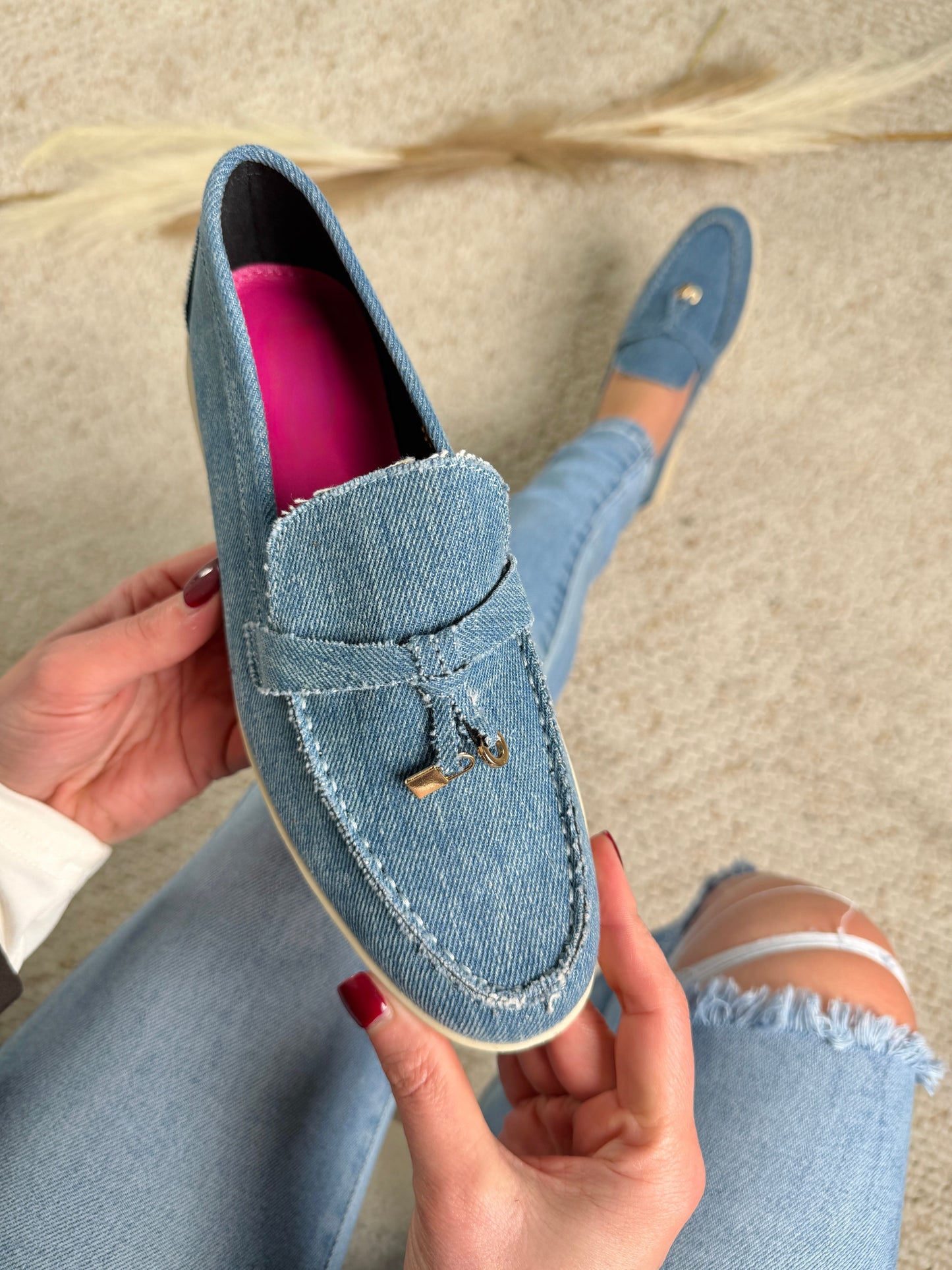 Lott — Mocasines de Plataforma de Denim