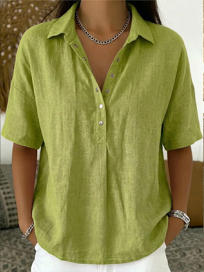 Blusa con Cuello — Elegancia con Detalle de Botón