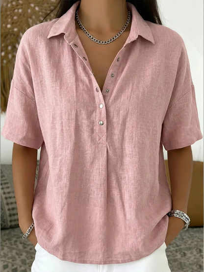 Blusa con Cuello — Elegancia con Detalle de Botón