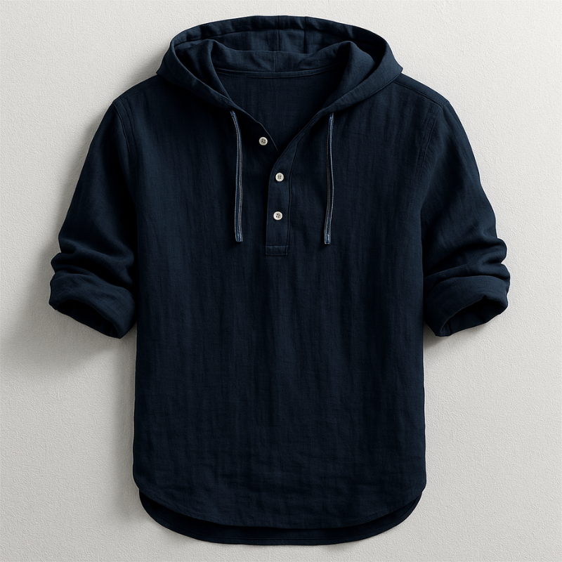 Lorenzo - Refinado Camisa con Capucha de Lino