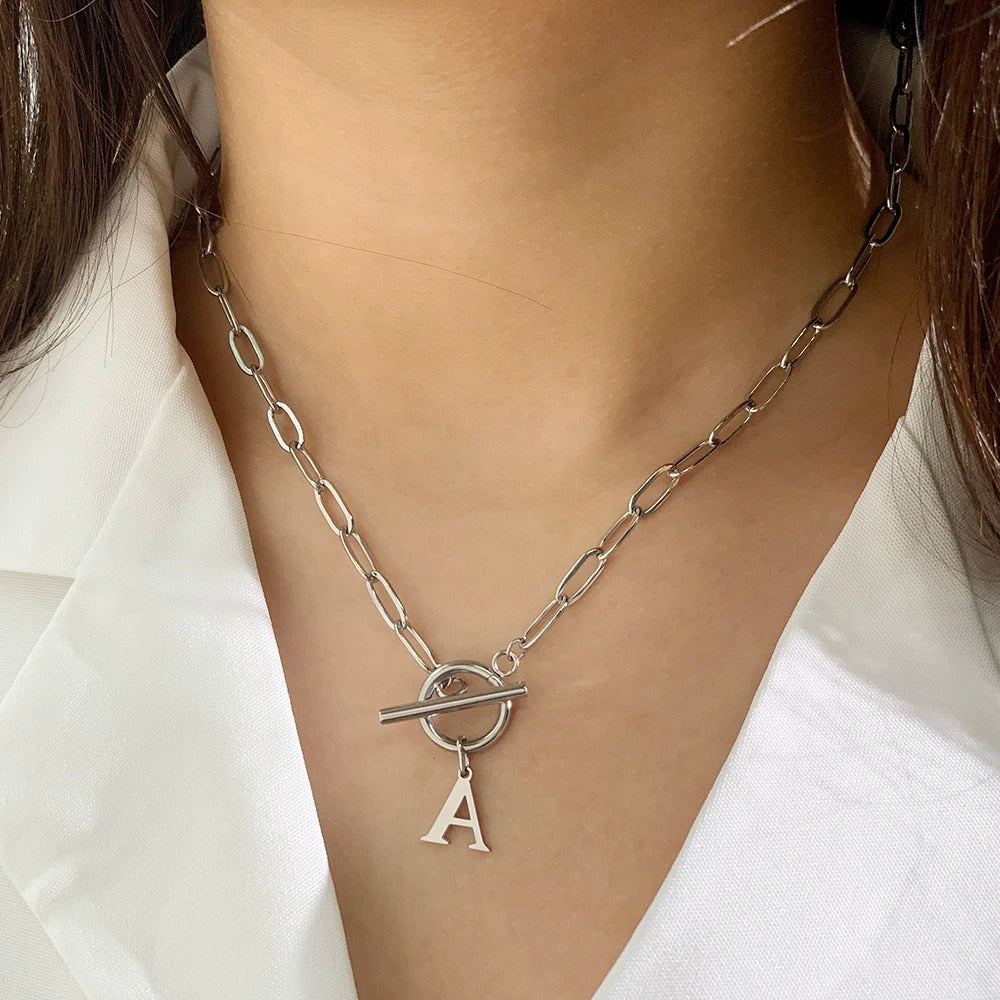 Collar Inicial — Cadena de Clip de Papel