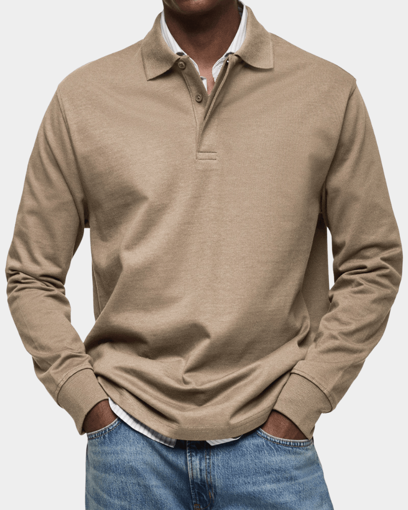 Polo de Primavera Cómodo con Mangas Largas