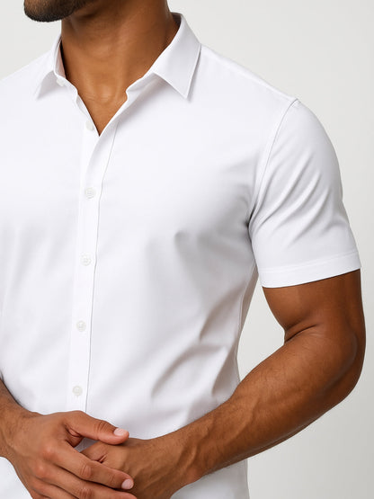 Camisa Sin Planchado con Estiramiento en 4 Direcciones – Botones Transparentes