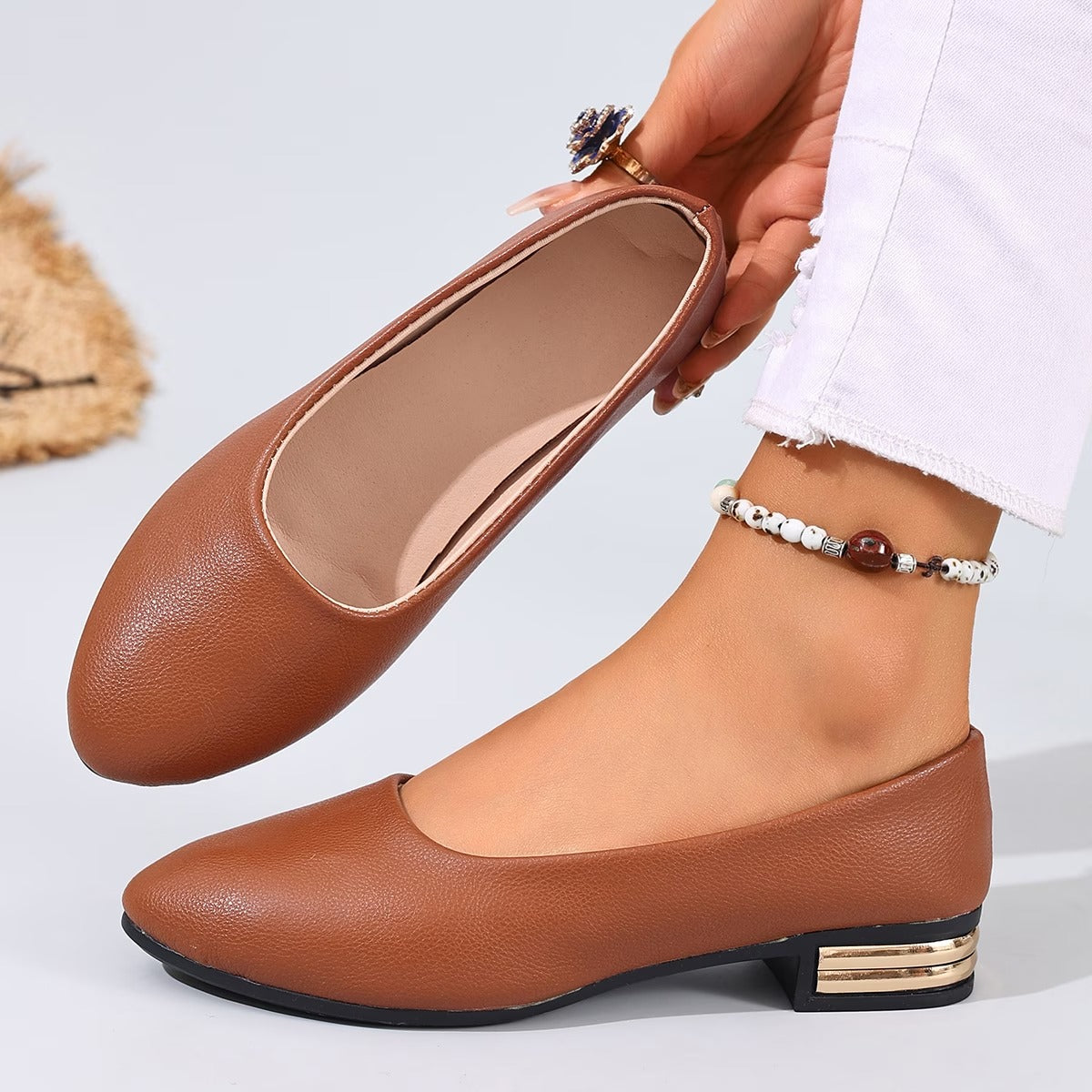 Mocasines planos de cuero cómodos para mujer - Elegantes y cómodos Mocasines