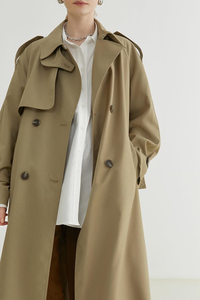 Abrigo Trench Melton - Elegante Doble Botonadura