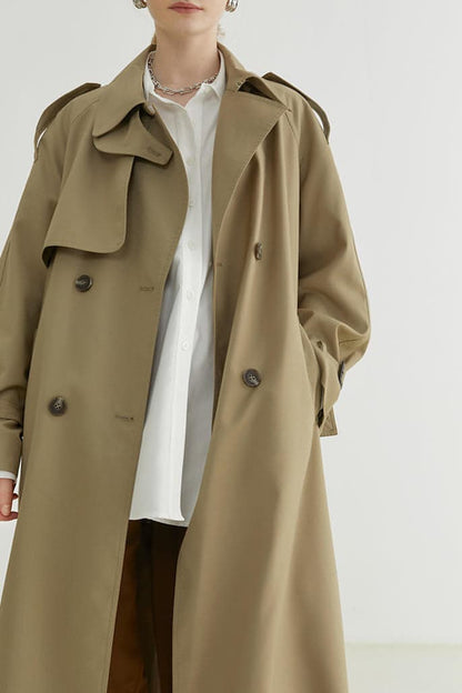 Abrigo Trench Melton - Elegante Doble Botonadura