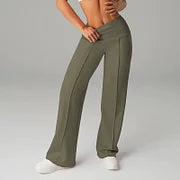 Pantalones de pierna recta de color sólido para mujer - Cómodos Pantalones