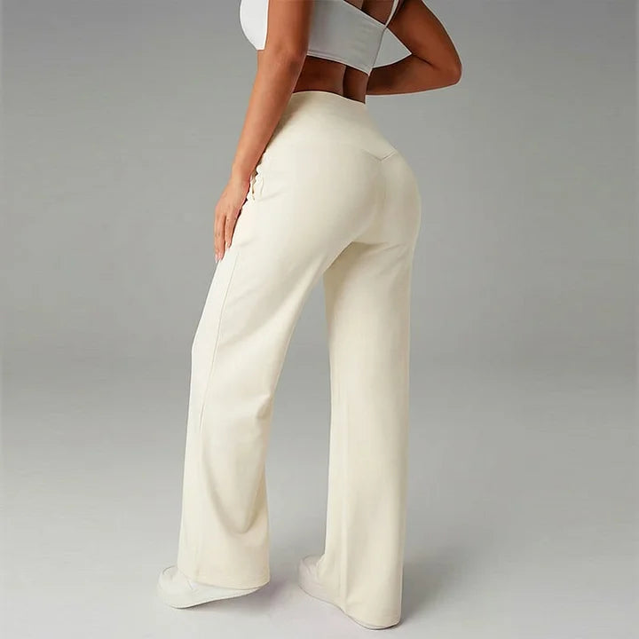 Pantalones de pierna recta de color sólido para mujer - Cómodos Pantalones