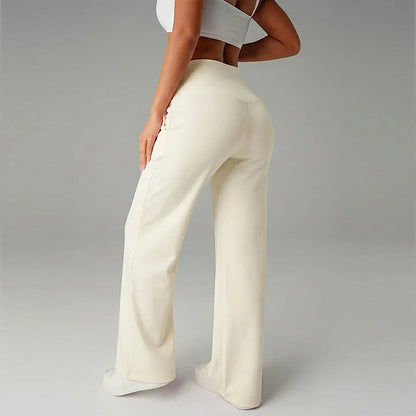 Pantalones de pierna recta de color sólido para mujer - Cómodos Pantalones