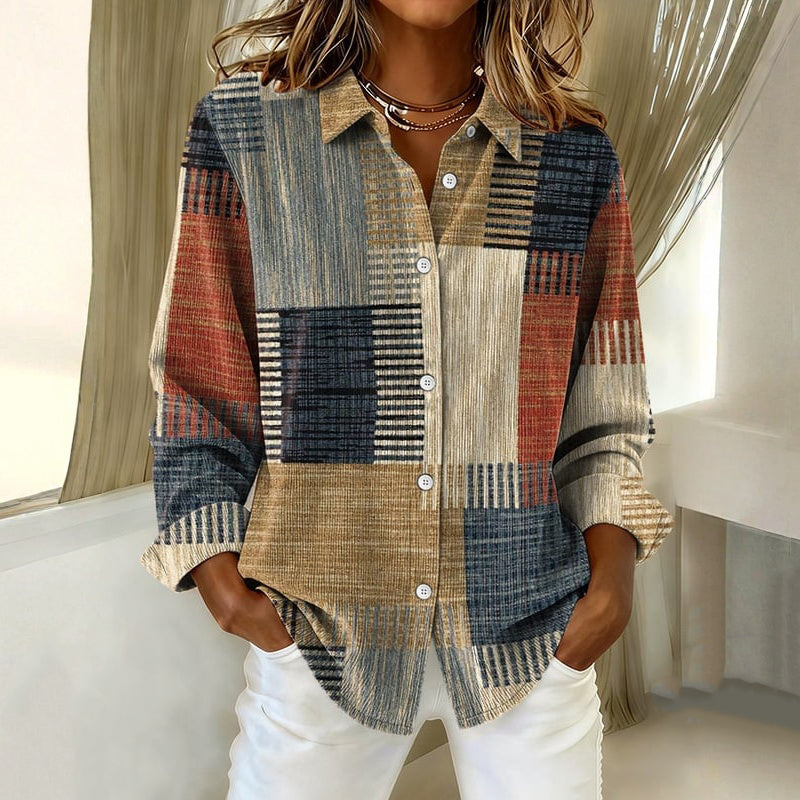 Blusa de Bloques de Color - Elegante Blusa de Bloques de Color