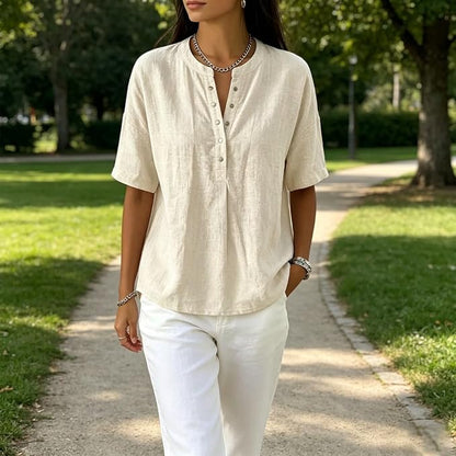 Saveline — Blusa de Manga Corta Sólida
