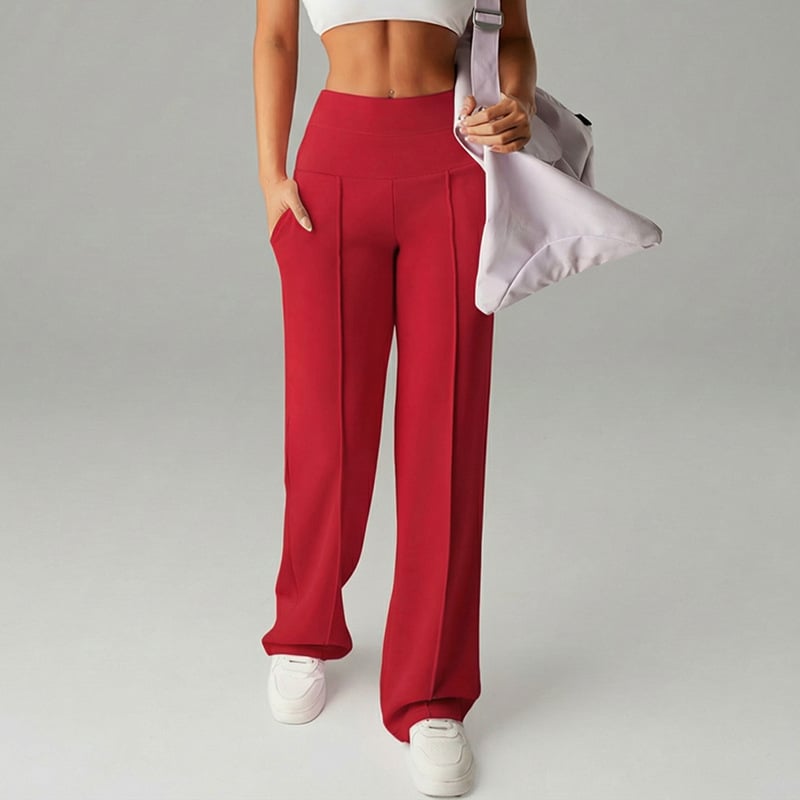 Pantalones de pierna recta de color sólido para mujer - Cómodos Pantalones