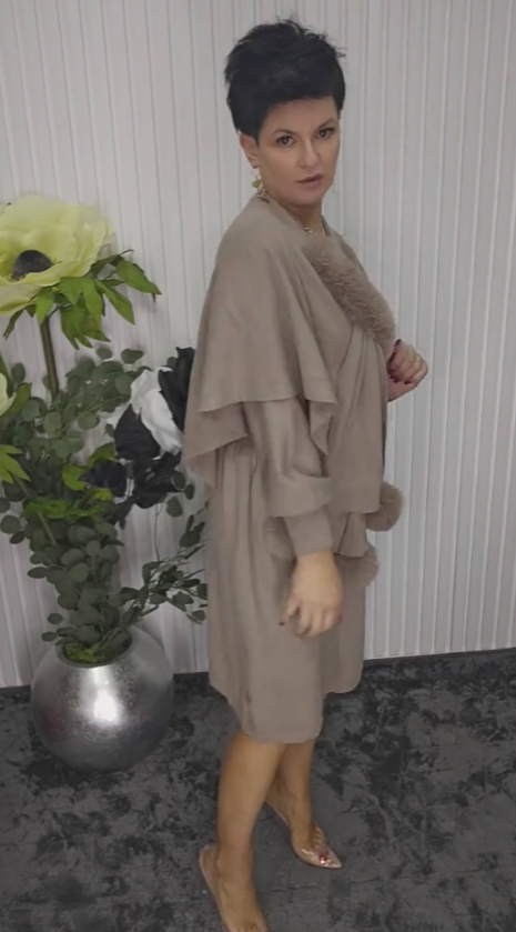 Vestido de Manga Larga de Acabado de Piel Noréa - Elegante Vestido