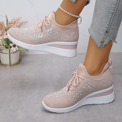 Zapatillas casuales - Transpirables para mujeres adornadas con cristales