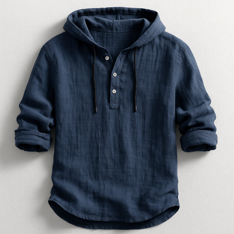 Lorenzo - Refinado Camisa con Capucha de Lino