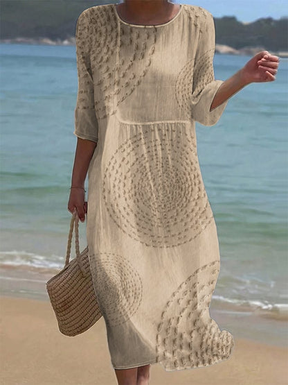 Vestido suelto de color sólido para mujer - Ligero