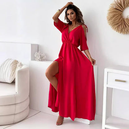 Velvara — Vestido Maxi de Silueta Alta