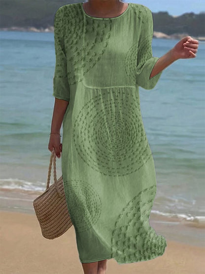 Vestido suelto de color sólido para mujer - Ligero