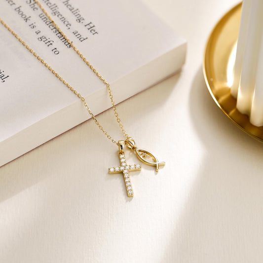 Collar de Fe — Colgante de Cruz Ichthys