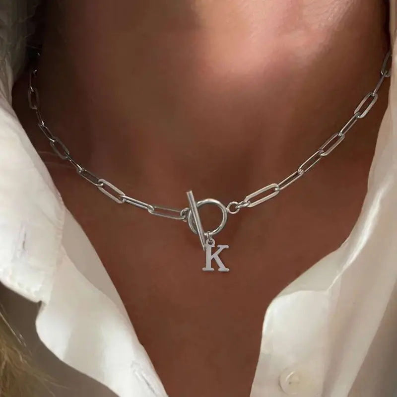 Collar Inicial — Cadena de Clip de Papel
