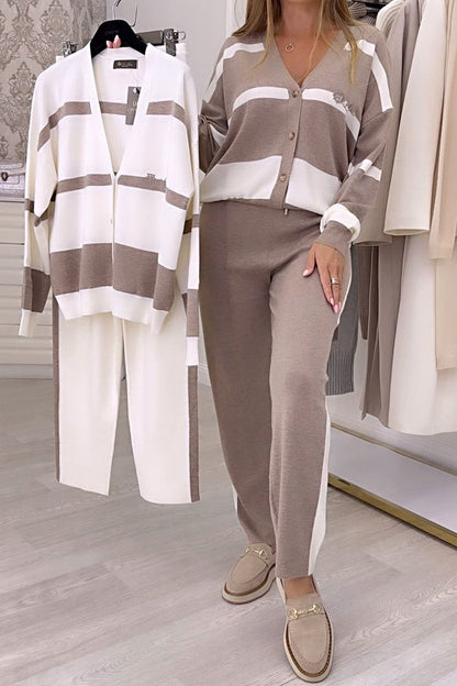 Suéter de Punto a la Moda - Elegante Conjunto de Dos Piezas