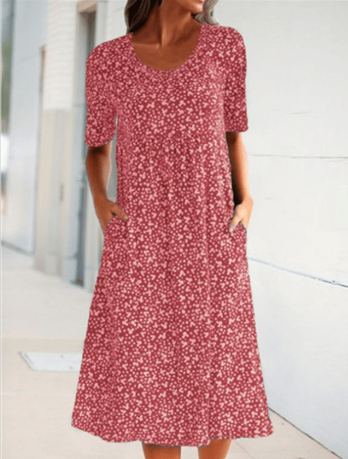 Vanny – Vestido Maxi con Bolsillos Florales