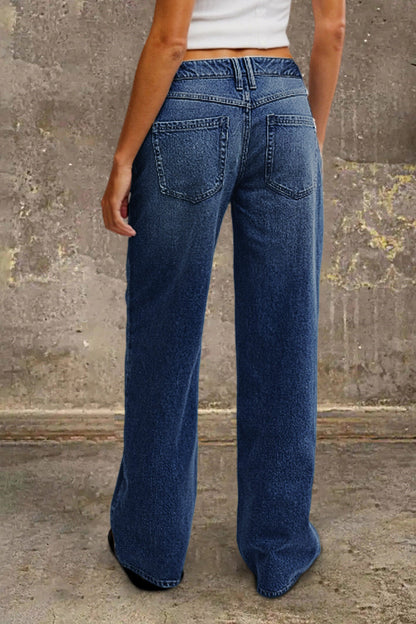 Jeans de Pierna Recta con Cintura Media - Elegantes y Audaces