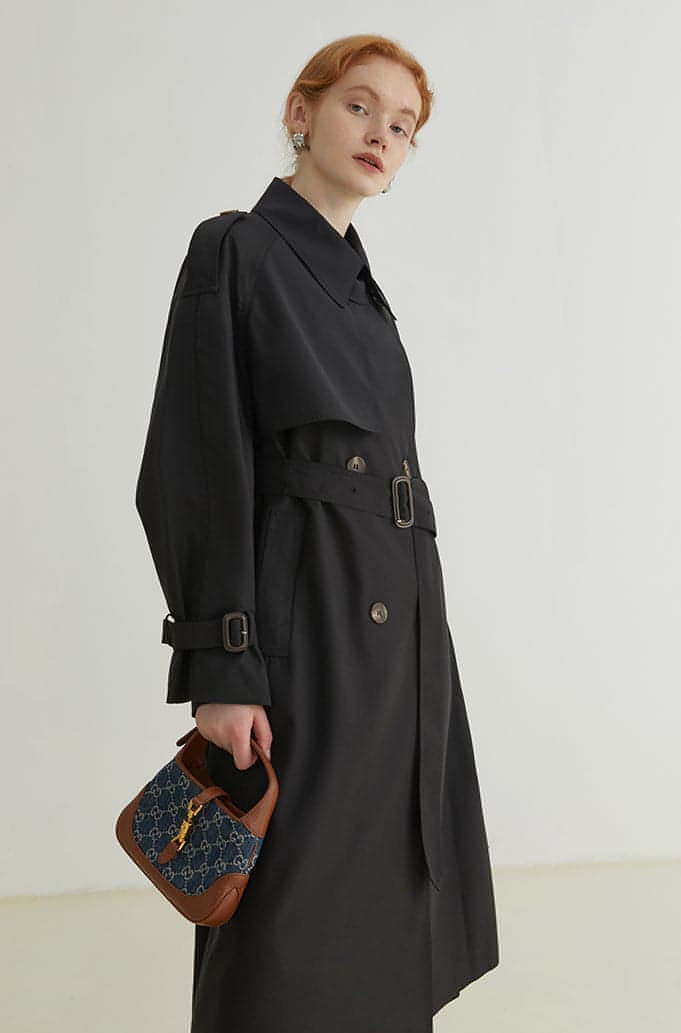 Abrigo Trench Melton - Elegante Doble Botonadura