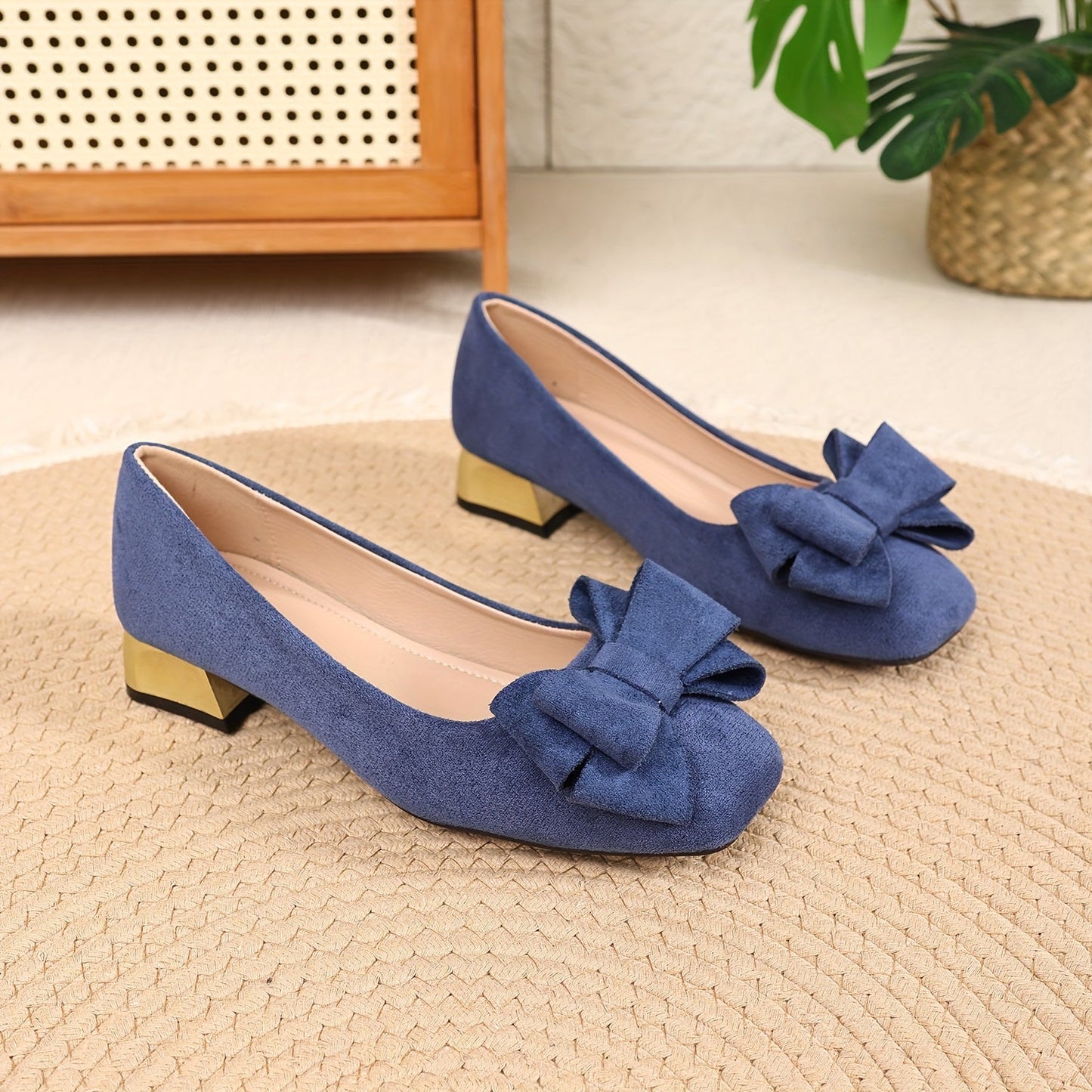 Zapatos de Tacón Alto Elegantes con Punta Cuadrada y Tacón Grueso para Mujeres - Elegante Tacón Alto