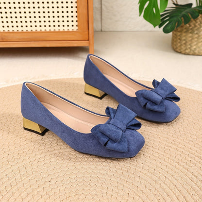 Zapatos de Tacón Alto Elegantes con Punta Cuadrada y Tacón Grueso para Mujeres - Elegante Tacón Alto