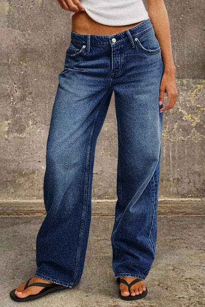 Jeans de Pierna Recta con Cintura Media - Elegantes y Audaces