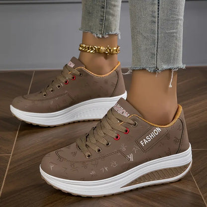 Moda Casual para Mujeres - Cómodas Zapatillas Wedge de Plataforma Transpirables