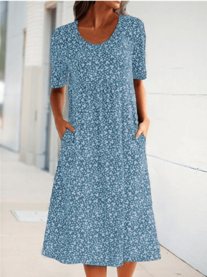 Vanny – Vestido Maxi con Bolsillos Florales