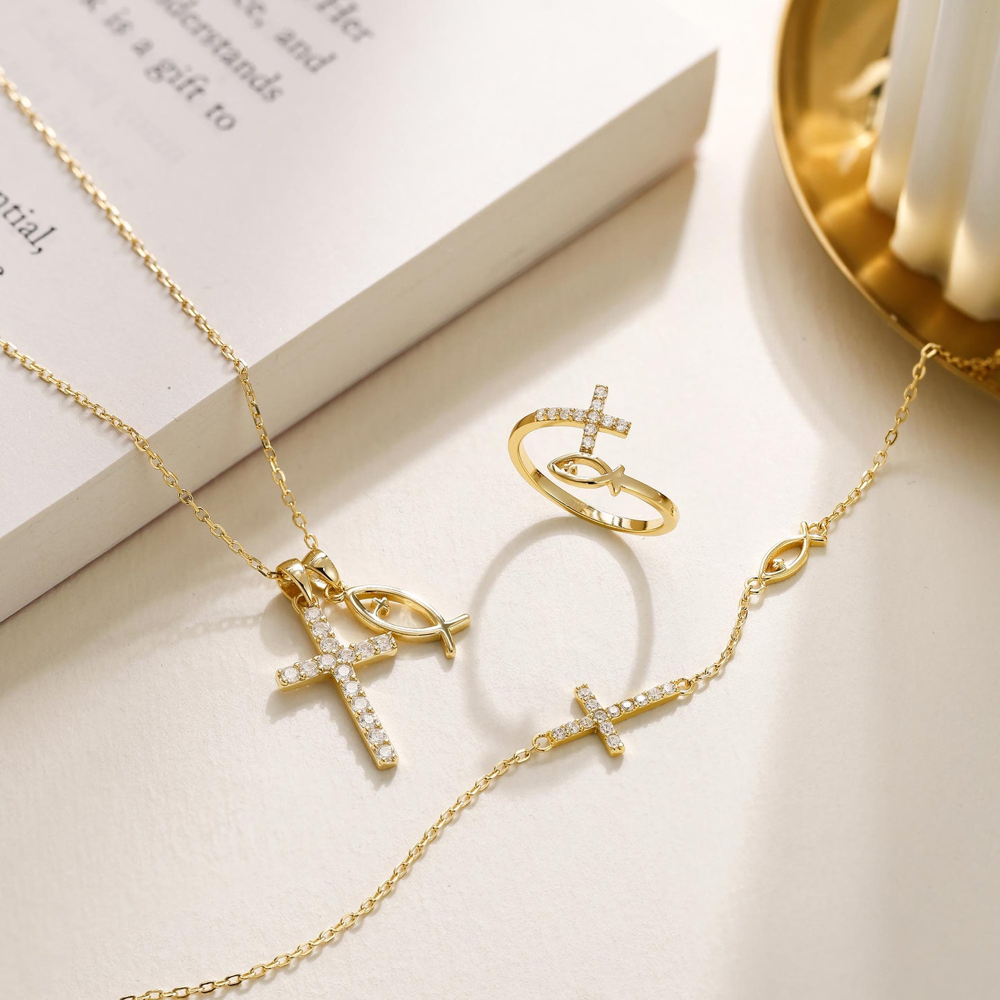 Collar de Fe — Colgante de Cruz Ichthys