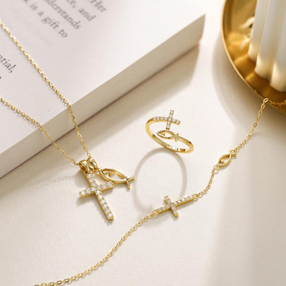Collar de Fe — Colgante de Cruz Ichthys