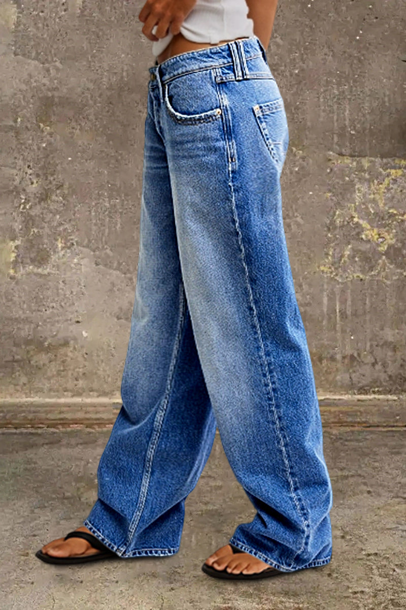 Jeans de Pierna Recta con Cintura Media - Elegantes y Audaces